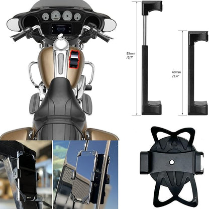 LycoGear Heavy Duty Magnetic Mount Aluminum Smartphone Holder w/Security Tether for Smartphones *Best for Motorcycle Snow Mobile Forklift Pillar Gym Workout or Anything Magnet Stick on