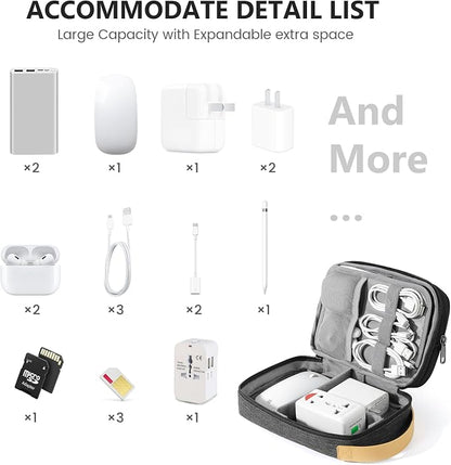 Travelkin Cord Organizer Travel, Cable Organizer For Electronic Accessories | Expandable electronics bag,tech organizer travel case, charger organizer travel case for Card,Usbs, travel essentials