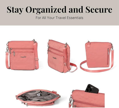 Baggallini Modern Pocket Crossbody Bag for Women, 8.5"x8.5" Handbag Purse with RFID, Lightweight Water-Resistant