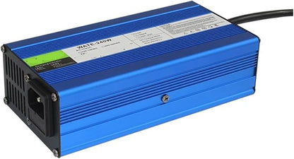 Charger Aluminum Lithium Ion Battery 12.6V 7A Charger 3S 12V Lithium Battery Pack Charger with Cooling Fan Smarts Charge Auto-Stop Aluminum Case(3P Plugs,U.K)