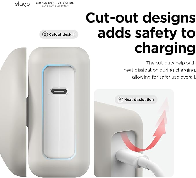 elago Charger Cable Management Case, Cord Reel Organizor Compatible with MacBook Pro 14" M5 M4 M3 2024 2023 [A3426] [A3434] [A3112] [A3401] [A2918] [A2992], 70W (Stone)