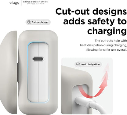 elago Charger Cable Management Case, Cord Reel Organizor Compatible with MacBook Pro 14" M5 M4 M3 2024 2023 [A3426] [A3434] [A3112] [A3401] [A2918] [A2992], 70W (Stone)