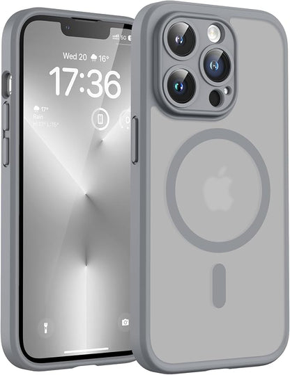 TOCOL for iPhone 13 Pro Max Case, Compatible with Magsafe Charger, Full Camera Protection, Translucent Matte for iPhone 13 Pro Max iPhone Case 6.7 inch (Gray)