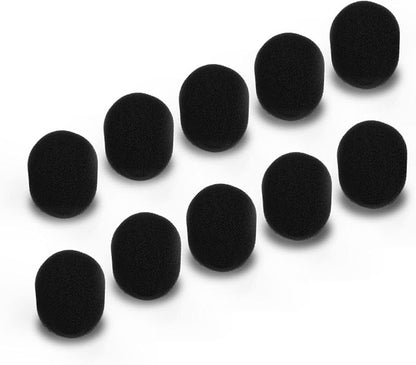 Cubilux Foam Cover for Lavalier Lapel Microphone, Windscreen for Mini Clip-On Lav MIC, 10-Pack 10mm