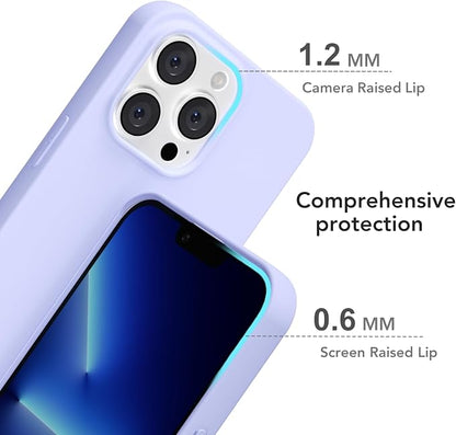 for iPhone 13 Pro Max Case Silicone Compatible with Magsafe Case, Ultra Slim Thin Magnetic Phone Cases Mag Safe, Cute Soft Rubber Gel Matte Wireless Charging Cover for Women, Purple Lavender