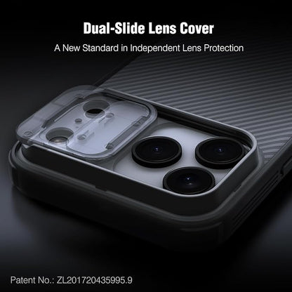 Nillkin Camshield Case for iPhone 17 Pro Max Case, [Built-in Dual Camera Cover][Slim Profile] [Military Grade Drop Protection] Shockproof Bumper Phone Case 6.9 inch 2025 Clear Black