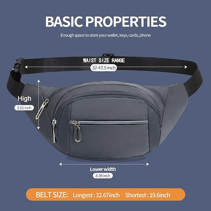DAITET Crossbody Fanny Pack for Men&Women,Large Waist Bag & Hip Bum Bag with Adjustable Strap for Outdoors Workout Traveling Casual Running Hiking Cycling