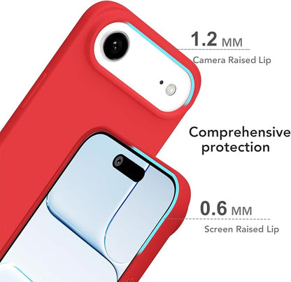 for iPhone 17 Air Case Silicone Compatible with Magsafe Case, Ultra Slim Thin Magnetic Phone Cases Mag Safe, Cute Soft Rubber Gel TPU Matte Plain Wireless Charging Cover for Women, Red