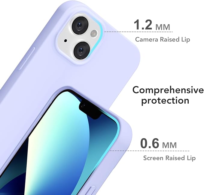 for iPhone 13 Mini/ 12 Mini Case Silicone Compatible with Magsafe Case, Ultra Slim Thin Magnetic Phone Cases Mag Safe, Cute Soft Rubber Gel Wireless Charging Cover for Women, Purple Lavender
