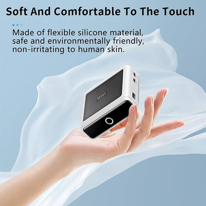 NOUKAJU Case for Anker Prime Power Bank Charging Base(100W), Silicone Protective Cover,Drop-Proof,Scratch-Proof,Protective Case for Anker Prime 27,650mAh Charging Base 100W(Transparent-White)