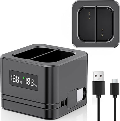 Upgraded,1Pack Batteries Charger,A Charger Compatible with Ring Batteries and Others, LED Digital Display,Dual Charging,for Doorbell Camera 2/3/4,3Plus,Spotlight/Stick Up Cam