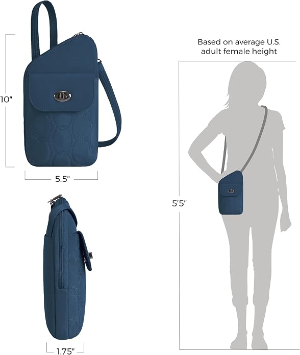 Travelon Anti-Theft Runways Slim Assymetric Crossbody