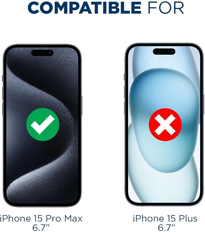 Tech Armor iPhone 15 Pro Max Screen Protector 6.7 Inch - Ballistic Tempered Glass, Case Friendly, Sensor Protection, HD, 9H Hardness, 3 Pack + Bonus Camera Lens Protector