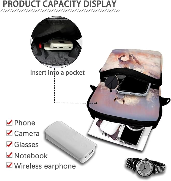 Men's Crossbody Bag, Small Cell Phone Wallet, Women's Shoulder Handbag, Travel Gym Bag
