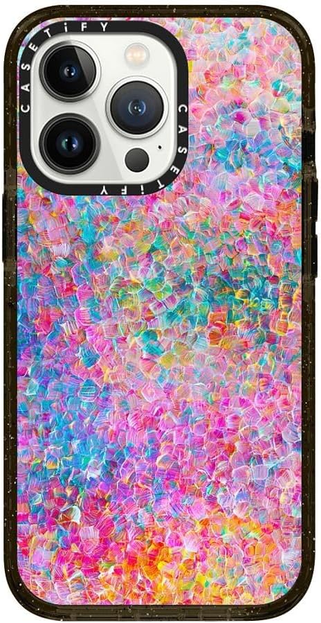 CASETiFY Impact iPhone 13 Pro Case [4X Military Grade Drop Tested / 8.2ft Drop Protection/Compatible with Magsafe] - My Neon Summer by Ingrid Ching - Clear Black