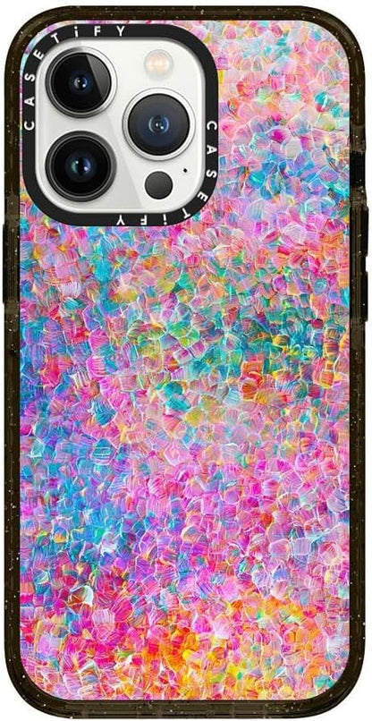CASETiFY Impact iPhone 13 Pro Case [4X Military Grade Drop Tested / 8.2ft Drop Protection/Compatible with Magsafe] - My Neon Summer by Ingrid Ching - Clear Black