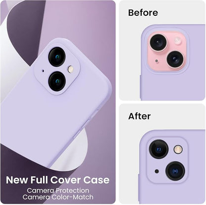 FireNova Designed for iPhone 15 Case, Silicone Upgraded [Camera Protection] Phone Case, Soft Anti-Scratch Microfiber Lining Inside, 6.1 inch, Clove Purple