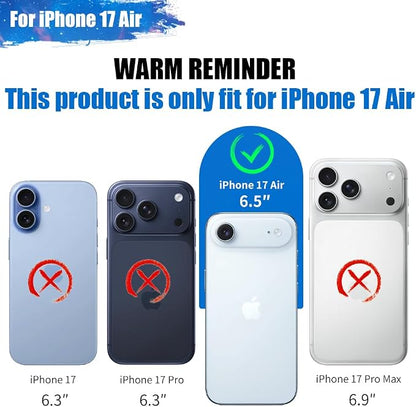 Battery Case for iPhone 17 Air, 6000mAh Rechargeable Extended Battery Charging/Charger Case, Add 100% Extra Juice (6.5 Inches) Black