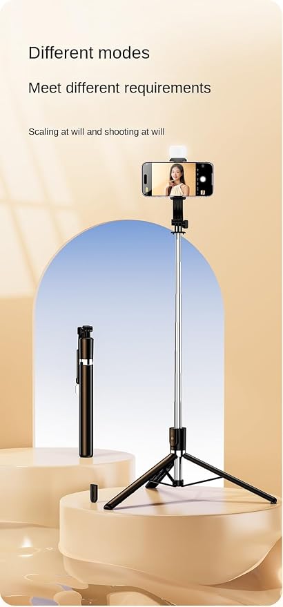 Tianle Selfie Stick with Fill Light, 51 Inch Phone Tripod Extendable Cell Phone Tripod Stand with Wireless Remote and Phone Holder Compatible with iPhone Android for Selfie, Video Recording, Photo