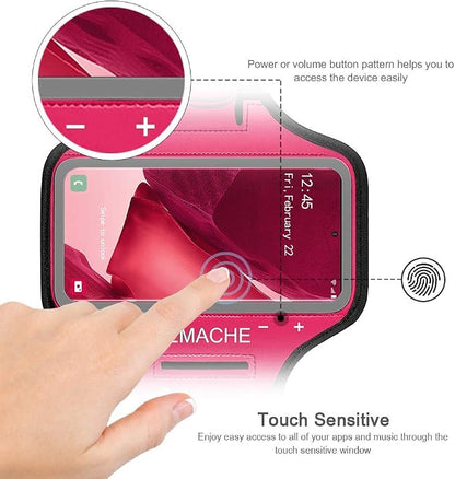 Galaxy Note 20, 20 Ultra Armband, JEMACHE Gym Running Workouts Water Resistant Arm Band Case for Samsung Galaxy Note 20/20 Ultra with Key Holder (Rosy)