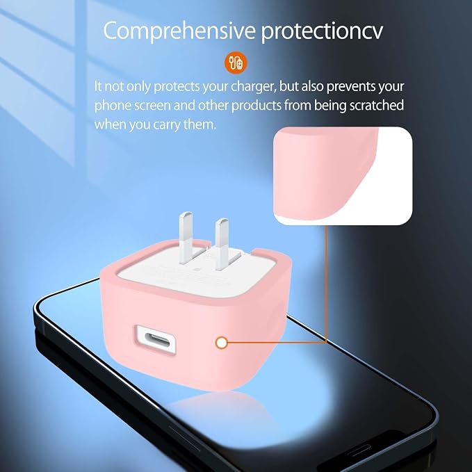 Case for Apple 40W Dynamic Power Adapter,NOUKAJU Silicone Protective Cover,Drop-Proof,Scratch-Proof,Shock-Proof,Protective Case for Apple 40W Charger(Pink)