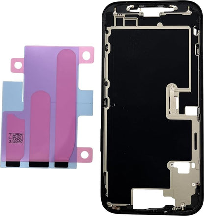 TheCoolCube Middle Frame Housing Cover Case with Power & Volume Button & Battery Adhesive Replacement Compatible with iPhone 16 Pro Max 6.9 Inches (US Version) (Black)