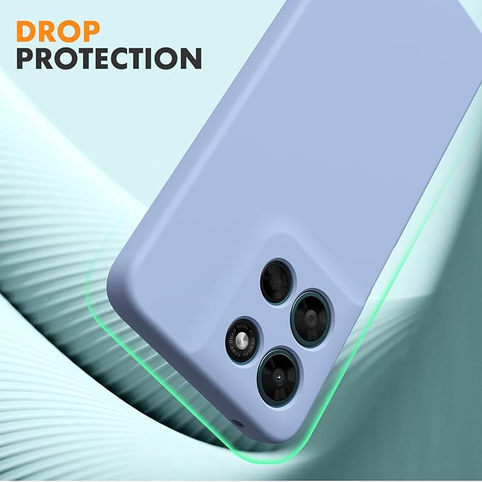 for Motorola Moto G 2026/G Play 2026 Case, 2 Pack Tempered Glass Screen Protectors, Soft TPU Liquid Silicone Shockproof Gel Cover-Lavender