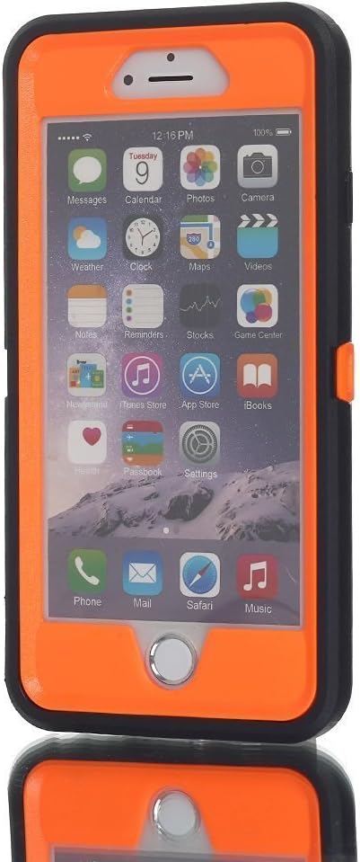 AICase iPhone 8 Plus/7 Plus Case, Heavy Duty Tough 3 in 1 Rugged Shockproof Water-Resistance Cover (Orange/Black)