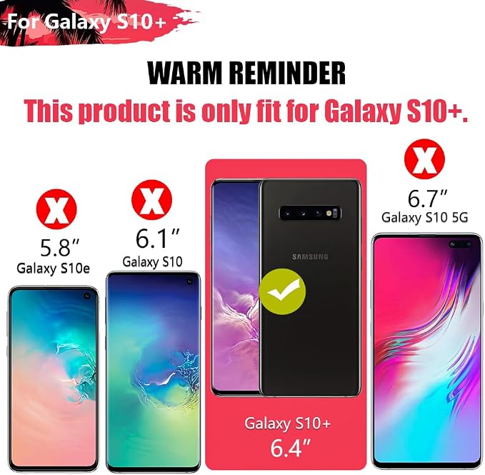 New Version Battery Case for Samsung Galaxy S10+ Plus, 6000mAh Rechargeable Extended Battery Charging Charger Case, Add 1.5X Extra Juice (6.4 Inches) Black