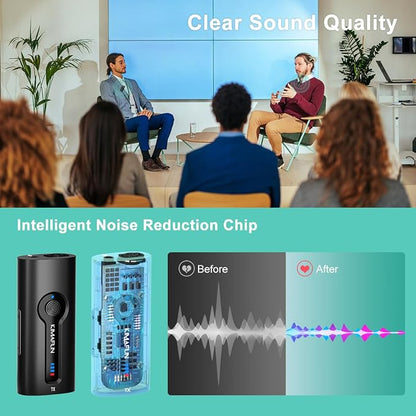 KIMAFUN Wireless Lavalier Microphone System, Wireless 2.4GHz Lapel Mics Handheld Mic 2 in 1 for Teaching, Teachers, Speech, Tour Guiding, Speaker, Amplifier, PA System, Broadcast, KM-G70(2TX1RX)