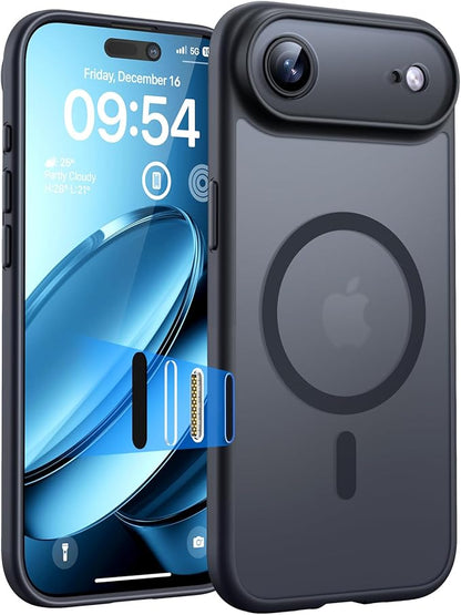 TOCOL for iPhone Air Case with Camera Control Capture Button, Built-in Magnetic Ring, Translucent Matte Phone Case for iPhone Air 6.5 inch (Key Black)