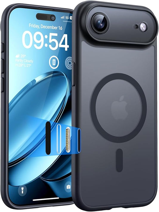 TOCOL for iPhone Air Case with Camera Control Capture Button, Built-in Magnetic Ring, Translucent Matte Phone Case for iPhone Air 6.5 inch (Key Black)