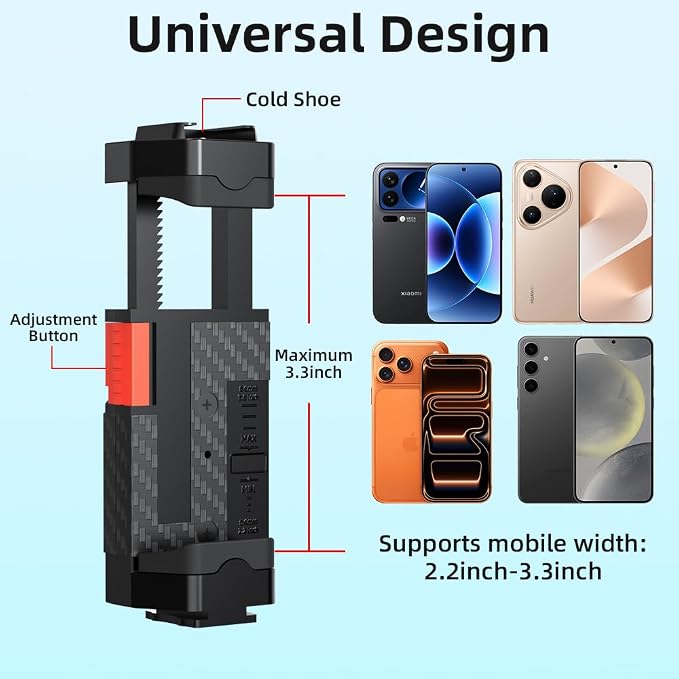 Backpack Mount Bag Belt Shoulder Strap Clip Holder Attachment Compatible with iPhone 17/16/15 Pro Max/15/14/13/12, Samsung and More Phones (Black-01)