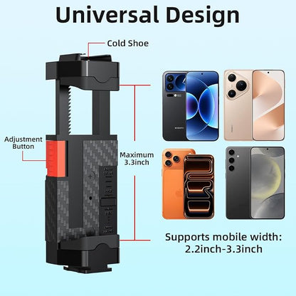 Backpack Mount Bag Belt Shoulder Strap Clip Holder Attachment Compatible with iPhone 17/16/15 Pro Max/15/14/13/12, Samsung and More Phones (Black-01)