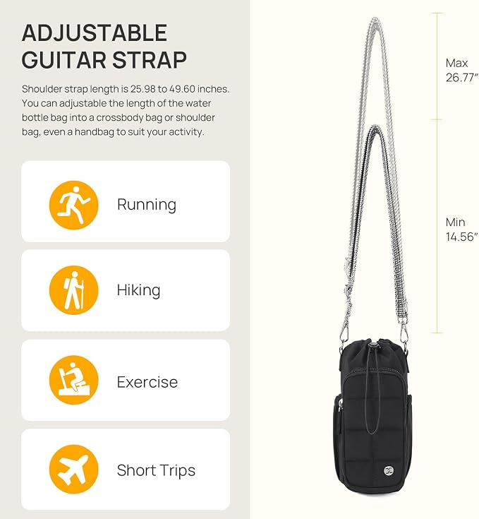 Telena Water Bottle Holder with Strap RFID Crossbody Bags for Women for Walking, Hiking, Cycling