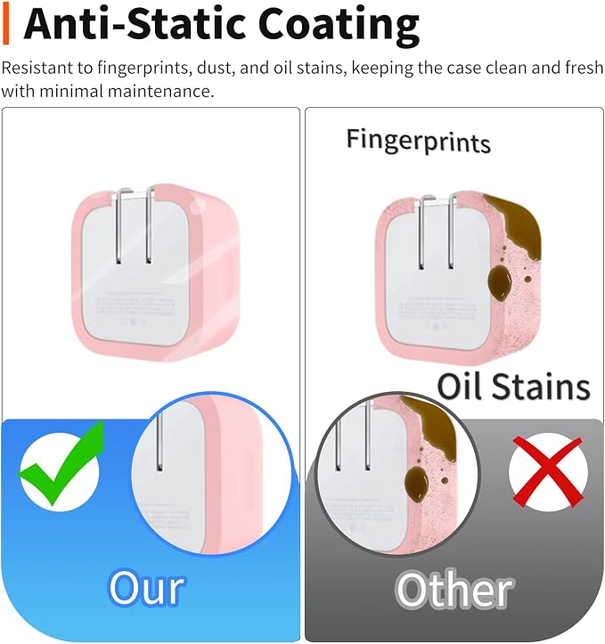 Case for Apple 35W Power Adapter – Soft Silicone Protective Cover for Dynamic Charger,Shockproof Dustproof Charging Block Protector Sleeve[Pink]