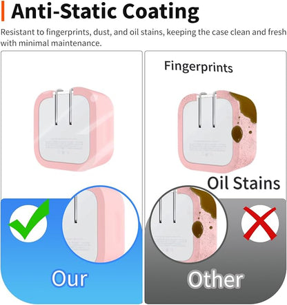 Case for Apple 35W Power Adapter – Soft Silicone Protective Cover for Dynamic Charger,Shockproof Dustproof Charging Block Protector Sleeve[Pink]