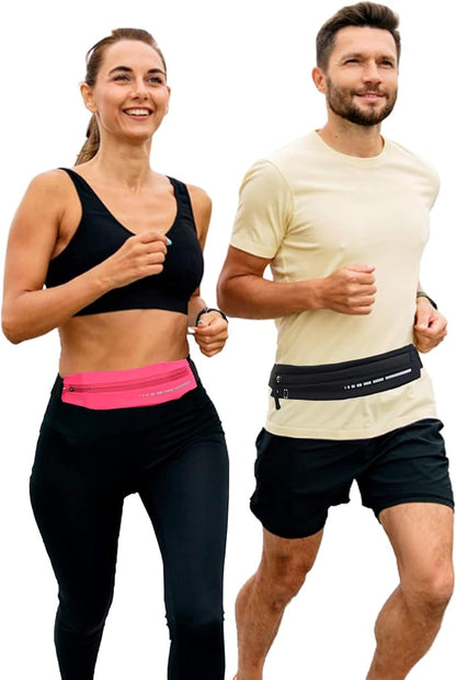 Slim Waterproof Fanny Pack Belt Bag for Women & Men – Bounce-Free Adjustable Running Belt, Lightweight Phone Holder Waist Pouch for Jogging, Workout, Travel, Money Belt