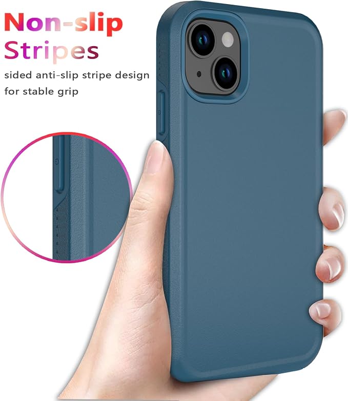 Diverbox for iPhone 14 Case [Shockproof] [Dropproof] [Tempered Glass Screen + Camera Lens Protector],Heavy Duty Protection Phone Case for Apple iPhone 14 (Blue-2in1)