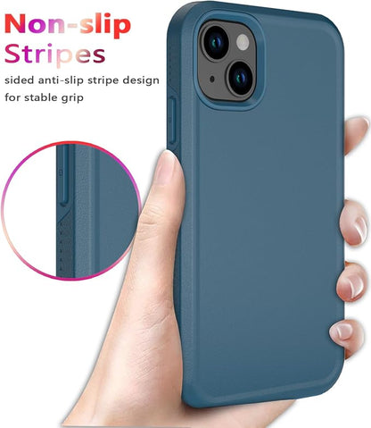 Diverbox for iPhone 14 Case [Shockproof] [Dropproof] [Tempered Glass Screen + Camera Lens Protector],Heavy Duty Protection Phone Case for Apple iPhone 14 (Blue-2in1)