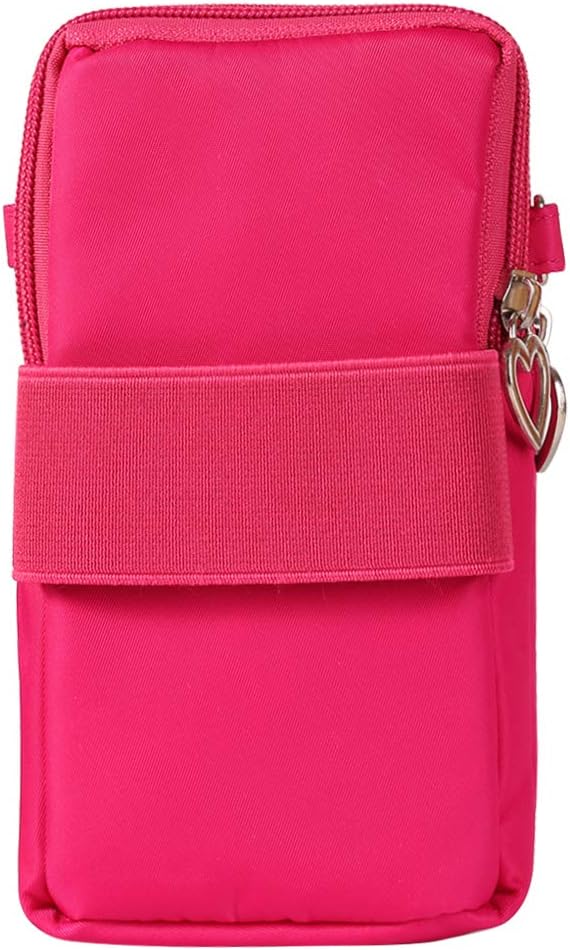 Crossover Body Bag Armband for LG Wing K51 V60 / Samsung Galaxy S22 Plus S21+ S20+ / Moto E, One 5G, G100, G Fast Power Stylus Play OnePlus Nord N10 Small Cute Cell Phone Purse Wallet Pouch (Hot Pink)