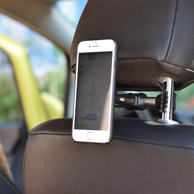 Car Headrest Mount Holder Back for Seat Headrest Magnetic Holder Mount Mobile Ph, Silverr
