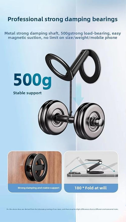 Magnetic Phone Holder for Gym, MagSafe iPhone & Android – Dual Magnet Mount with Universal Clamp, Attaches to Squat Racks & Metal Equipment, Workout Recording Accessory for Men & Women, Black
