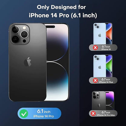 Battery Case for iPhone 14 Pro, Upgraded 10000mAh Battery Pack Rechargeable Charger Case with Carplay Wireless Charging Compatible for iPhone 14 Pro (6.1 inch) External Battery Charging Cover(Black)