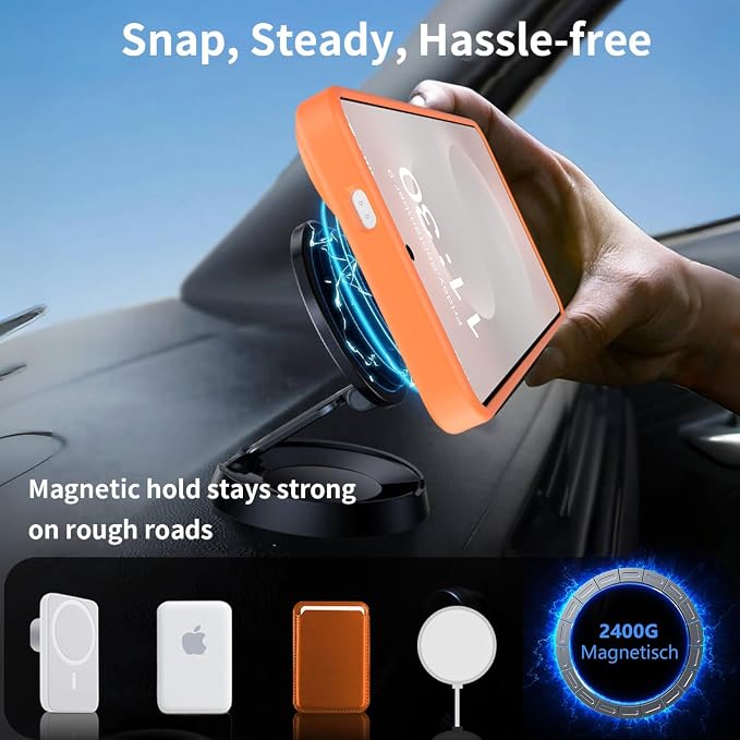 RMOCR for Samsung Galaxy S26+ Plus Case with Screen Protector+Lanyard Wrist Strap,Magnetic Translucent Matte Rugged Slim Phone Cover Built in Invisible Kickstand [Fit for MagSafe],2026 Orange
