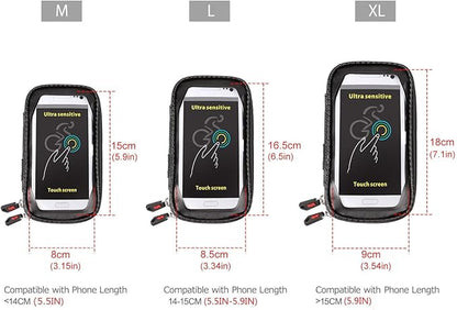 ROTTO Bike Phone Mount Bicycle Cell Phone Holder Handlebar Bag Anti-shake Waterproof with 360° Rotation Three Sizes