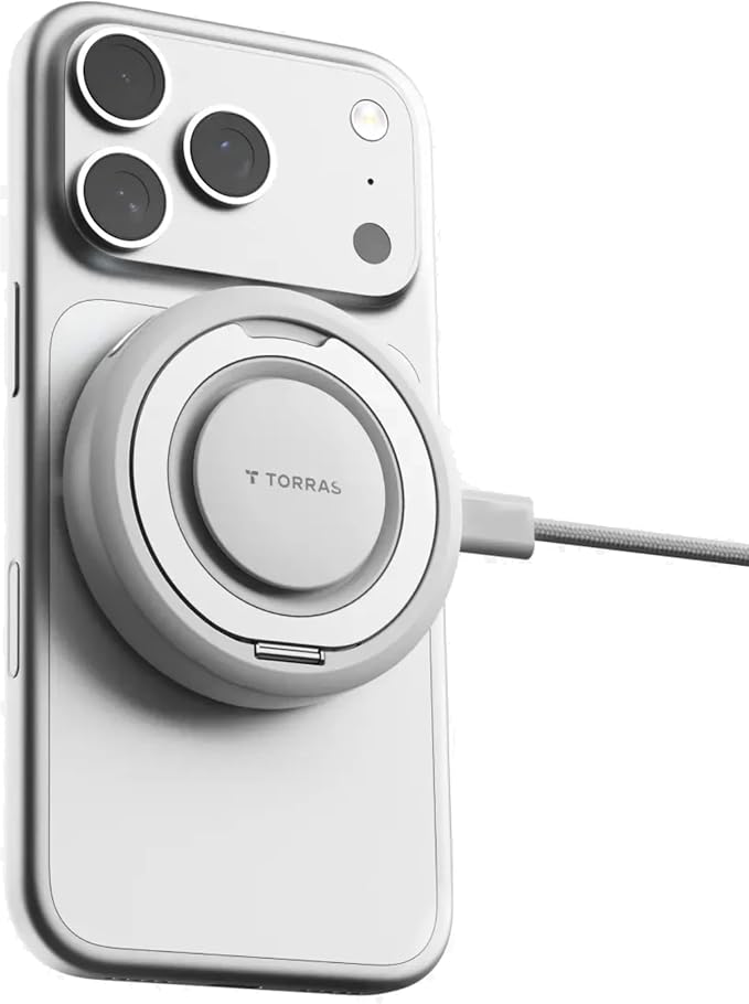 TORRAS Qi2.2 25W Wireless Charger, Magnetic Charger for Phone 17 16 15 14 13, Samsung Galaxy S26 S25, Phone Wireless Charger, Phone Charger Stand with Cable and Plug, White