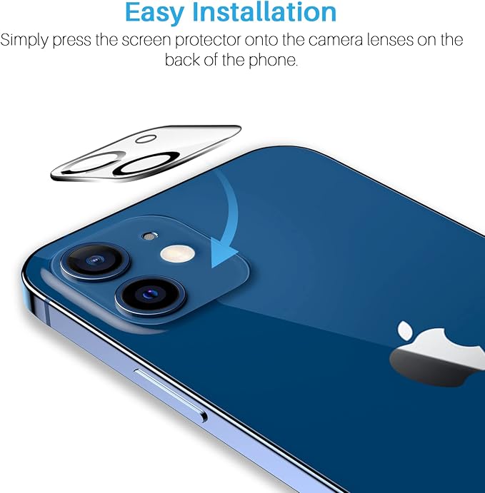 [3+3+1] LK 3 Pack iPhone 12 Screen Protector + 3 Pack Lens Protector with Alignment Frame, [9H] Tempered Glass, Scratch-Proof, Bubble-Free, Smooth Touch Screen Protector for iPhone 12, Clear, 6.1-inch