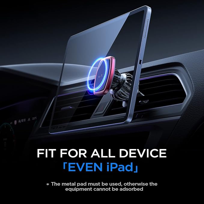 LISEN Magnetic Phone Holder for Car Upgraded Clip Ultra Car Phone Holder 6 Strong Magnets Cell Phone Holder Car Magnetic Case Friendly Phone Car Holder Mount for 4-6.7 inch Smartphones (Red)