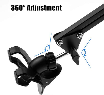 WANBY Overhead Phone Stand Articulating Arm Table Stand Mount Flexible 360° Rotation Cell Phone Clip Holder for All Smart Phone Microphone